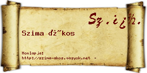 Szima Ákos névjegykártya