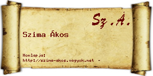 Szima Ákos névjegykártya